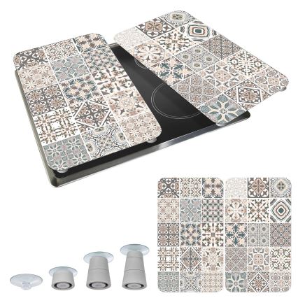 WENKO 53904100 - Poklopac za kuhalnu ploču 30x52 cm višebojan/siv/proziran