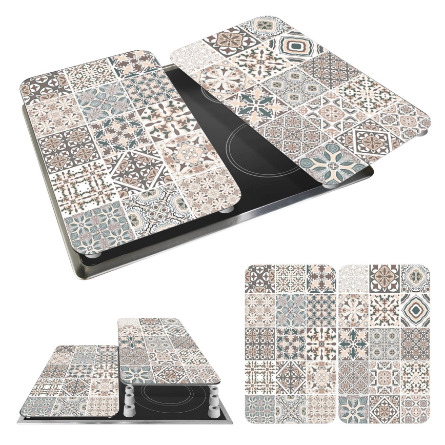 WENKO 53904100 - Poklopac za kuhalnu ploču 30x52 cm višebojan/siv/proziran