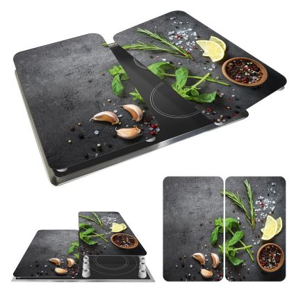 WENKO 53907100 - Poklopac za kuhalnu ploču 30x52 cm šaren/siv/proziran