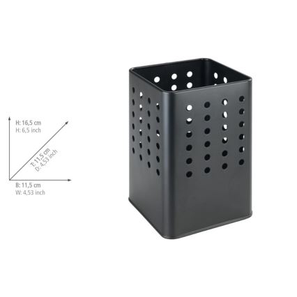 WENKO 54017100 - Držač pribora SILIO 11,5x16,5 cm crni