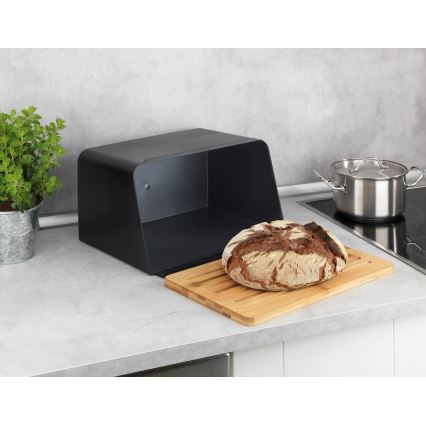 WENKO 54098100 - Kutija za kruh KUBO 35x26,5 cm crna/smeđa
