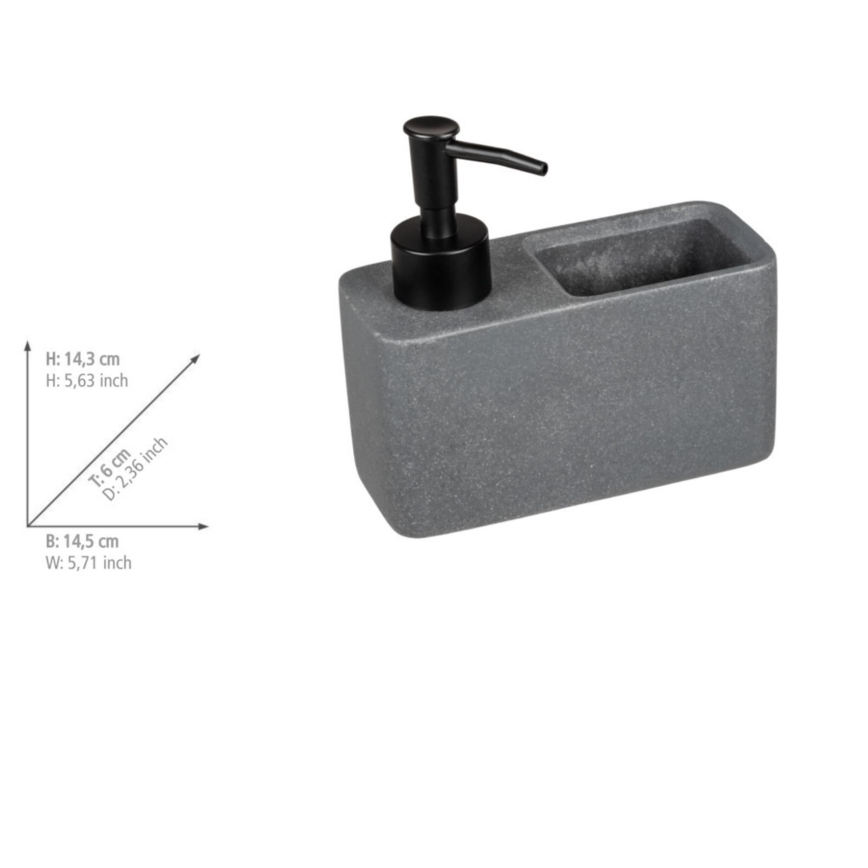 WENKO 54669100 - Dozator tekućeg sapuna RESA 14,5x14,3 cm siva/crna