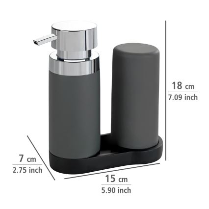 WENKO 54735100 - Stanica za pranje EASY SQUEEZ-E 15x18 cm siva/siva