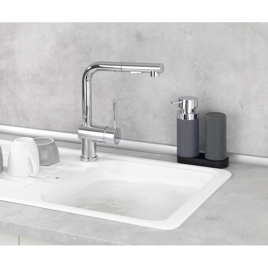 WENKO 54735100 - Stanica za pranje EASY SQUEEZ-E 15x18 cm siva/siva