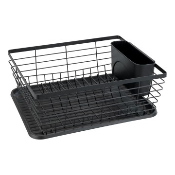 WENKO 54766100 - Ocjeđivač za posuđe BLACK OUTDOOR KITCHEN 36x30 cm crna/crna