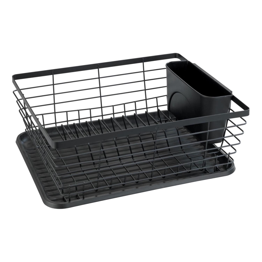 WENKO 54766100 - Ocjeđivač za posuđe BLACK OUTDOOR KITCHEN 36x30 cm crna/crna
