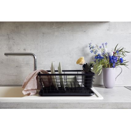 WENKO 54766100 - Ocjeđivač za posuđe BLACK OUTDOOR KITCHEN 36x30 cm crna/crna