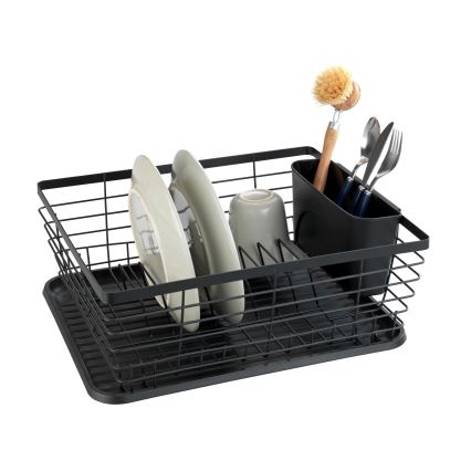 WENKO 54766100 - Ocjeđivač za posuđe BLACK OUTDOOR KITCHEN 36x30 cm crna/crna