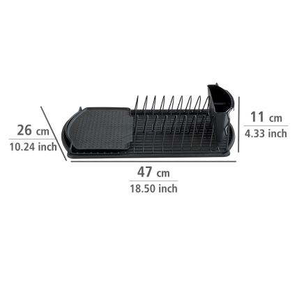 WENKO 54767100 - Sušilica za posuđe BASIC 47,5x26,5 cm crna