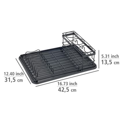 WENKO 54798100 - Ocjeđivač za posuđe AMY 42,5x31,5 cm crni