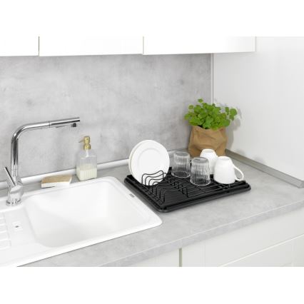 WENKO 54798100 - Ocjeđivač za posuđe AMY 42,5x31,5 cm crni