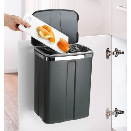 WENKO 54903100 - Koš za montažu na vrata, 26 x 36,5 cm, siva/srebrna