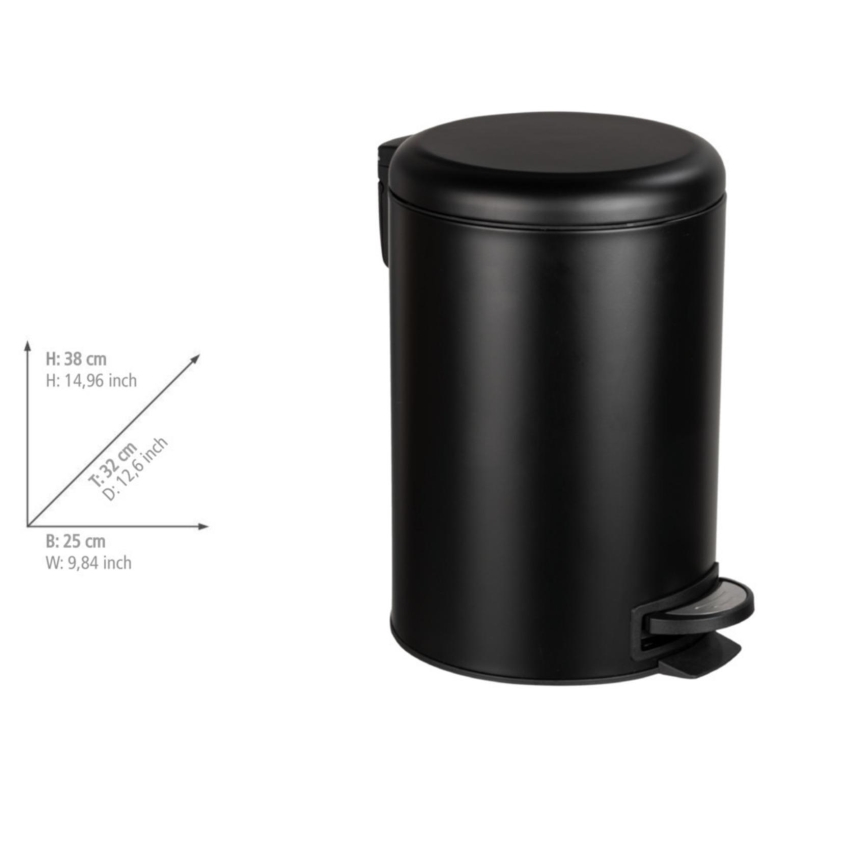 WENKO 54913100 - Koš za smeće LEMAN 25x38 cm crni