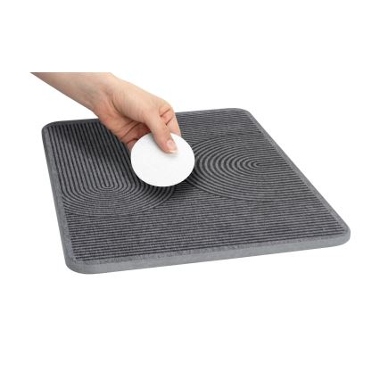 WENKO 54955100 - Podloga za sušenje posuđa DAMON 40x30 cm diatomit/siva
