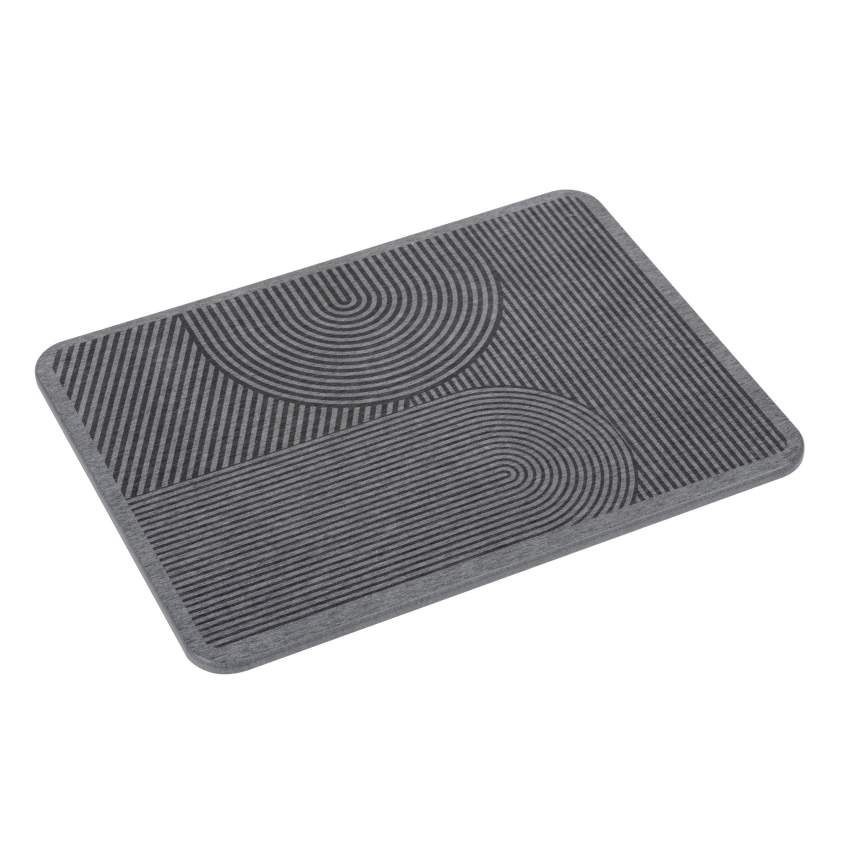 WENKO 54955100 - Podloga za sušenje posuđa DAMON 40x30 cm diatomit/siva