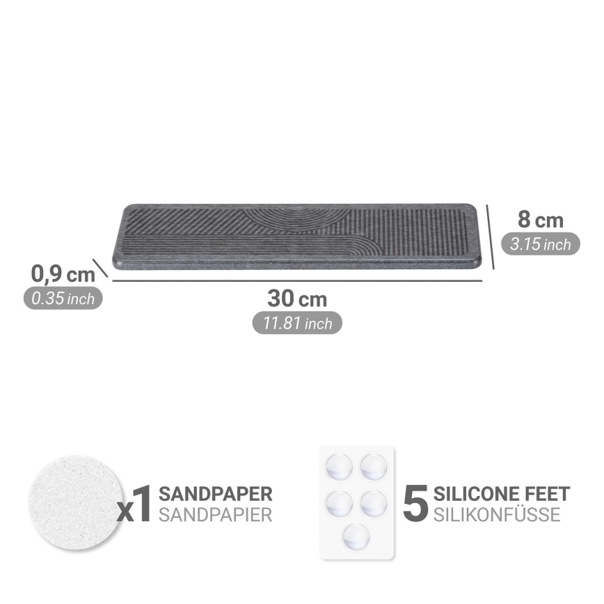 WENKO 54957100 - Podloga za kapanje DAMON 30x8 cm siva