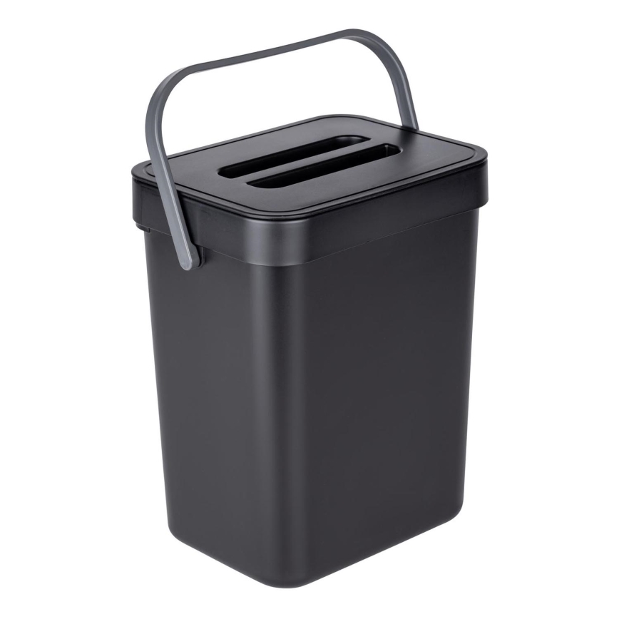 WENKO 55027100 - Koš za smeće BLACK OUTDOOR KITCHEN 19x24 cm crna/siva/prozirna