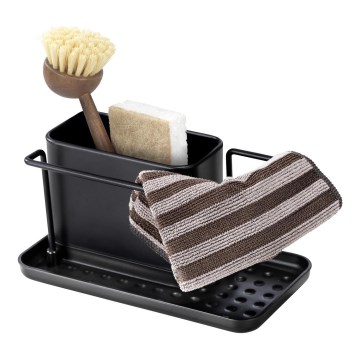 WENKO 55078100 - Organizator BLACK OUTDOOR KITCHEN 21x12 cm nehrđajući čelik/crna