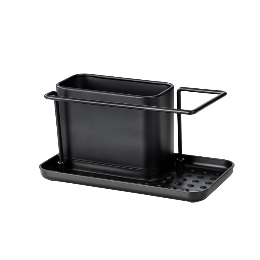 WENKO 55078100 - Organizator BLACK OUTDOOR KITCHEN 21x12 cm nehrđajući čelik/crna