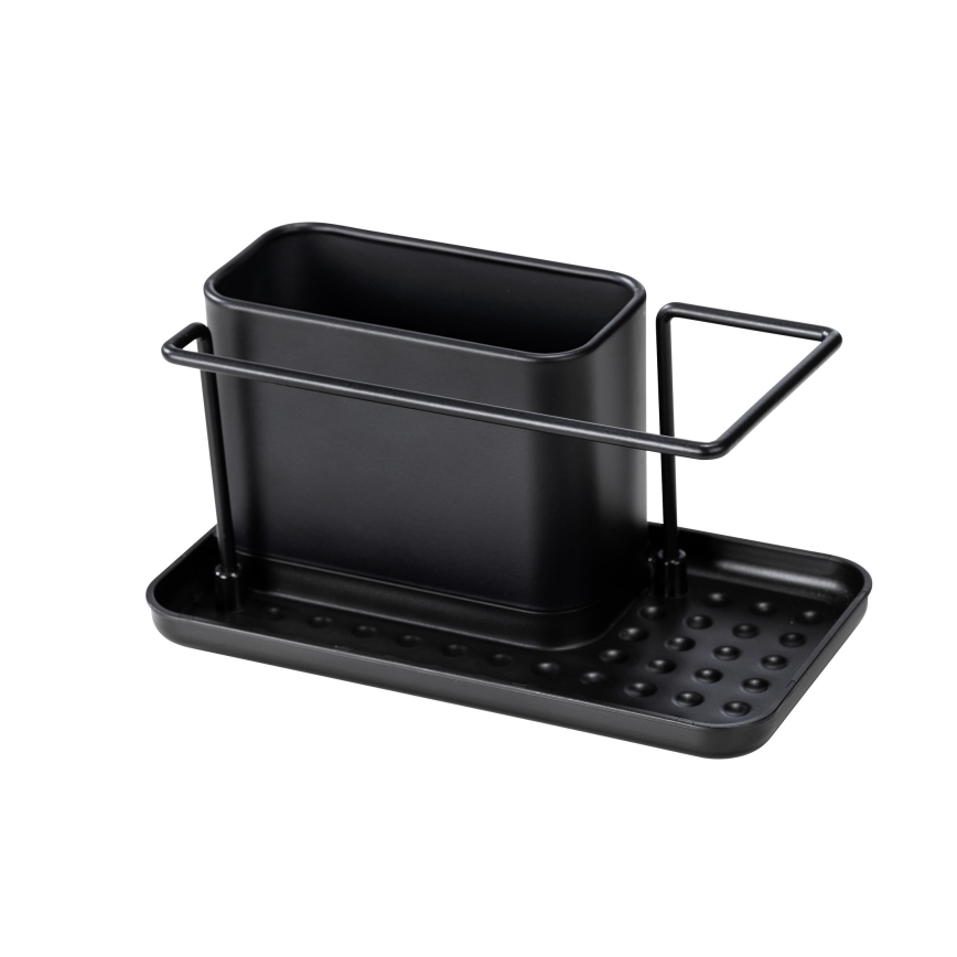 WENKO 55078100 - Organizator BLACK OUTDOOR KITCHEN 21x12 cm nehrđajući čelik/crna