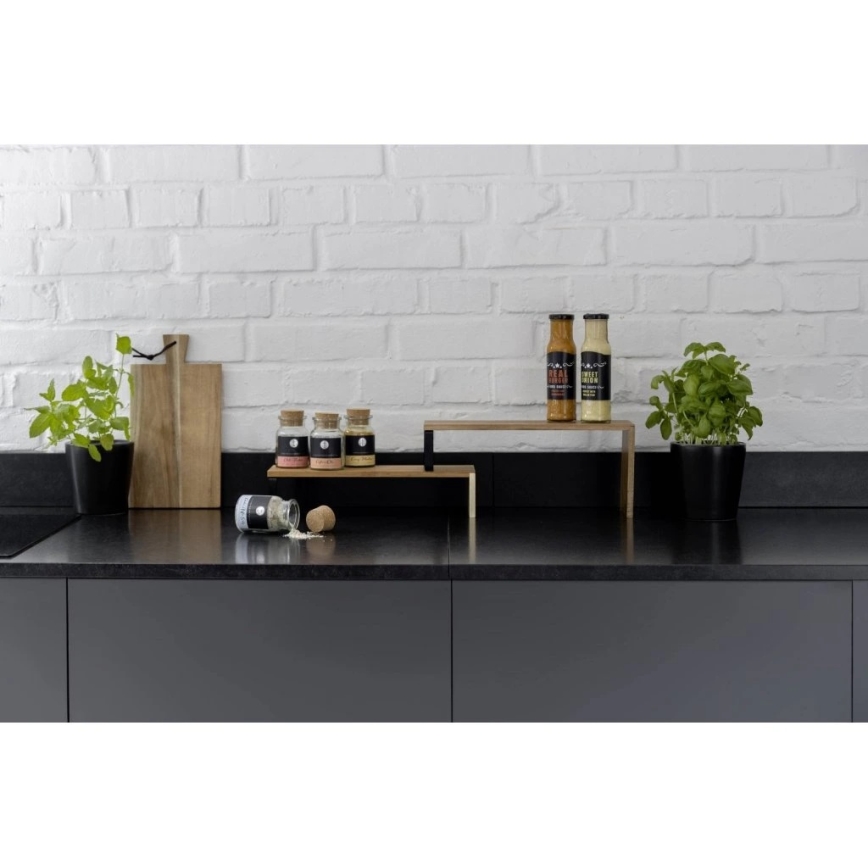 WENKO 55097100-Polica BLACK OUTDOOR KITCHEN 36x16 cm smeđa/crna