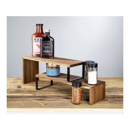 WENKO 55097100-Polica BLACK OUTDOOR KITCHEN 36x16 cm smeđa/crna
