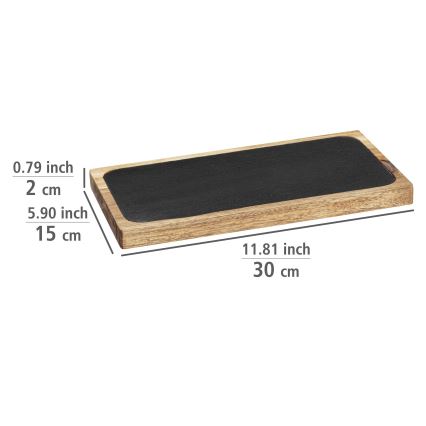 WENKO 55103100 - Daska za rezanje BLACK OUTDOOR KITCHEN 30x15 cm smeđa/siva