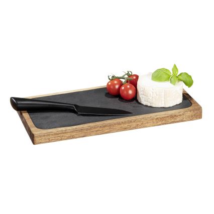 WENKO 55103100 - Daska za rezanje BLACK OUTDOOR KITCHEN 30x15 cm smeđa/siva