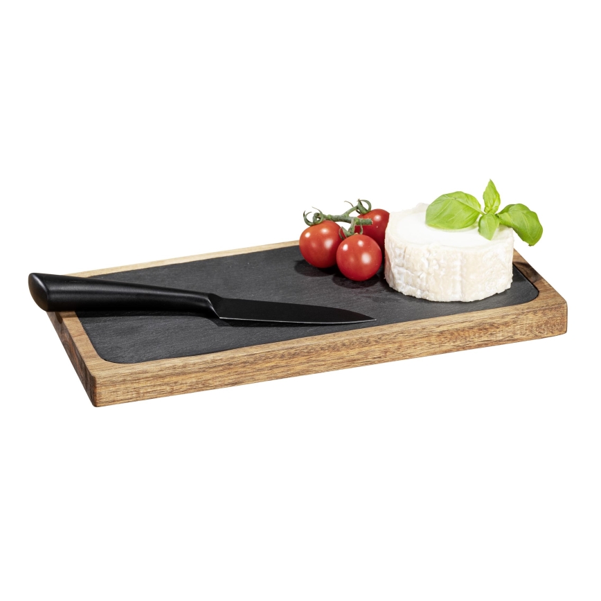 WENKO 55103100 - Daska za rezanje BLACK OUTDOOR KITCHEN 30x15 cm smeđa/siva