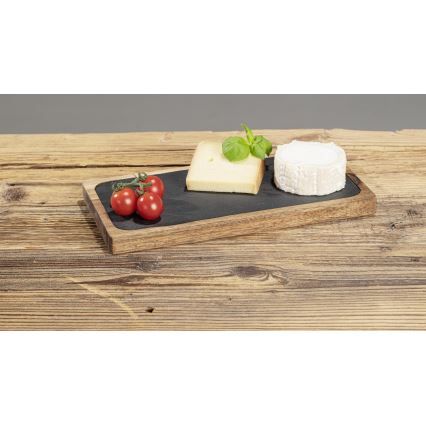 WENKO 55103100 - Daska za rezanje BLACK OUTDOOR KITCHEN 30x15 cm smeđa/siva