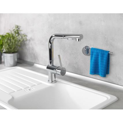 WENKO 5639100 - Držač kuhinjskih krpa TURBO-LOC KÜCHE 23x6,5 cm inox/srebrna