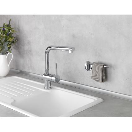 WENKO 5639100 - Držač kuhinjskih krpa TURBO-LOC KÜCHE 23x6,5 cm inox/srebrna