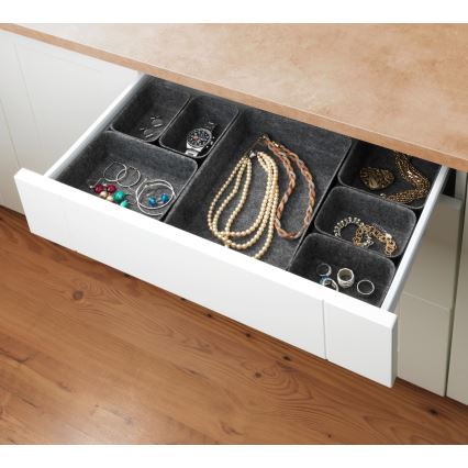 WENKO 64502100 - Organizator za ladice FELT 28,5x20 cm sivi