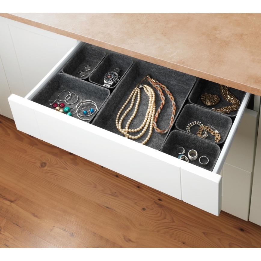 WENKO 64502100 - Organizator za ladice FELT 28,5x20 cm sivi