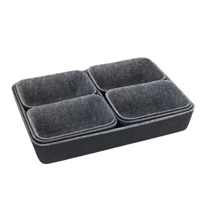 WENKO 64502100 - Organizator za ladice FELT 28,5x20 cm sivi