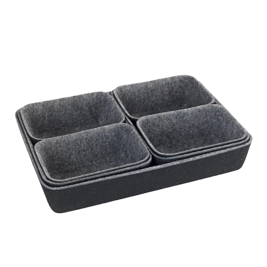 WENKO 64502100 - Organizator za ladice FELT 28,5x20 cm sivi