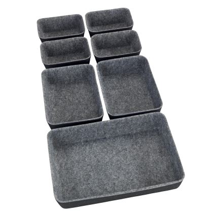 WENKO 64502100 - Organizator za ladice FELT 28,5x20 cm sivi