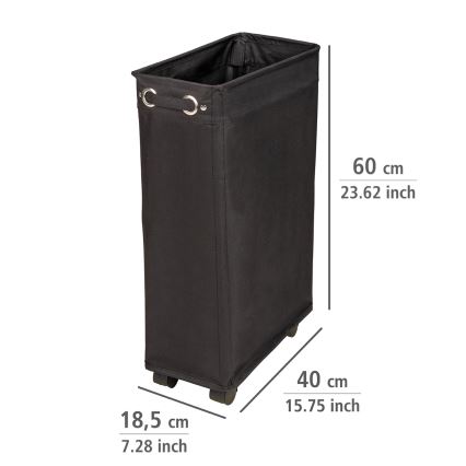 WENKO 69737800 - Koš za rublje CORNO 18,5x60 cm crna