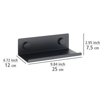WENKO 71147800 - Polica JET 25x7,5 cm crna