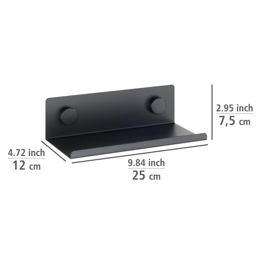 WENKO 71147800 - Polica JET 25x7,5 cm crna