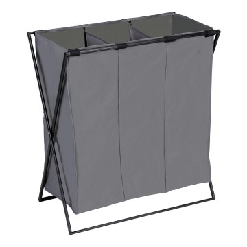 WENKO 71297800 - Koš za rublje TRIO 69x76 cm siva/crna