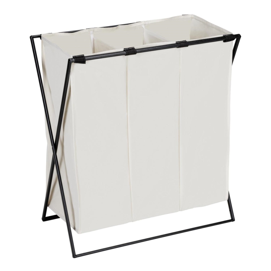 WENKO 71298800 - Koš za rublje TRIO 69x76 cm krem/crna