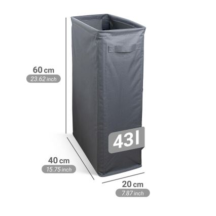 WENKO 71299800 - Koš za rublje SLIM 20x60 cm antracit