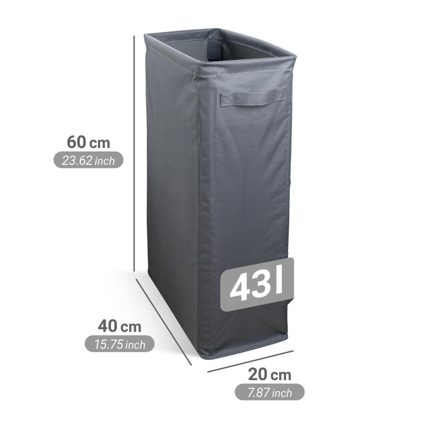 WENKO 71299800 - Koš za rublje SLIM 20x60 cm antracit