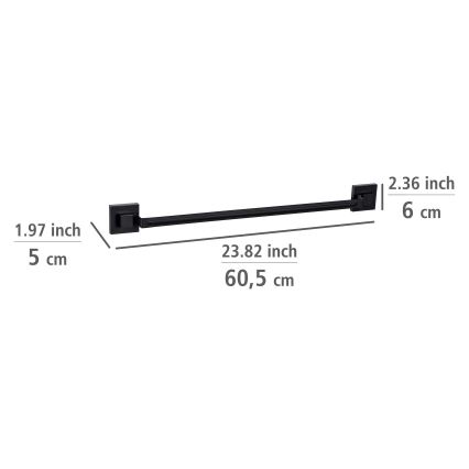 WENKO 71445800 - Vješalica za ručnike VACUUM-LOC QUADRO ED 60,5x6 cm crna