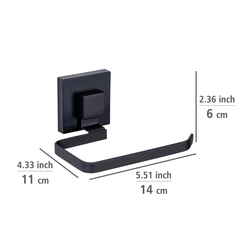 WENKO 71447800 - Držač toaletnog papira VACUUM-LOC QUADRO ED 14x11 cm crni