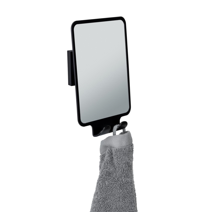 WENKO 71449800 - Ogledalo VACUUM-LOC QUADRO ED 14x19,5 cm crno