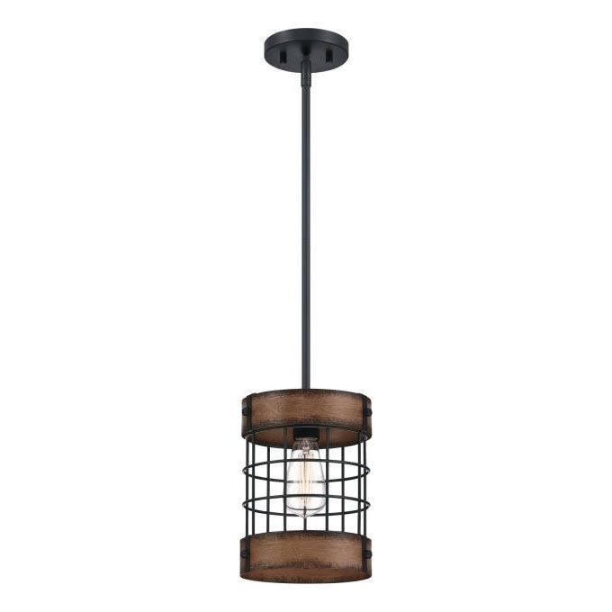 Westinghouse 61179 - Luster na sajli LANGSTON 1xE27/60W/230V barnwood