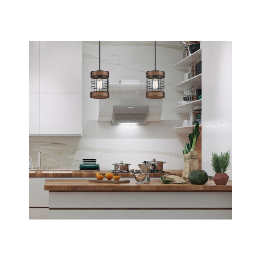 Westinghouse 61179 - Luster na sajli LANGSTON 1xE27/60W/230V barnwood