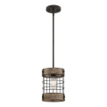 Westinghouse 61180 - Luster na kabelu LANGSTON 1xE27/60W/230V promjer 19 cm borovina